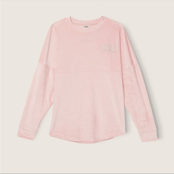 Vs Pink VARSITY VELOUR CREW - Picture 2 of 10